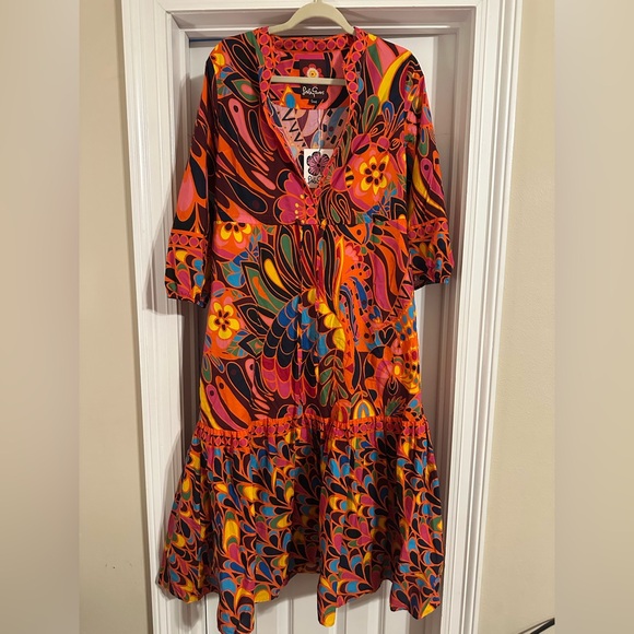 Lesley Evers Dresses & Skirts - NWT Lesley Evers Shakala Orange Vibrant Abstract Dress